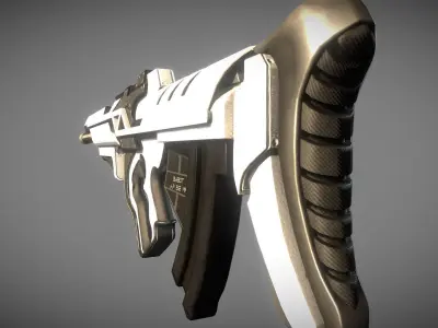 Cyberpunk Heavy BattleRifle Low-poly 3D model