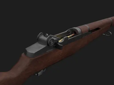 M1 Garand With Complete Internals - Game Ready Low-poly 3D model