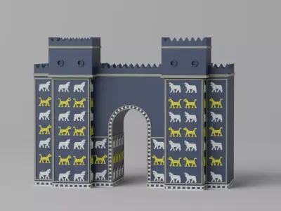 Cartoon Ishtar Gate Babylon Iraq 3D model