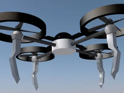 Drone flying in air 3D model