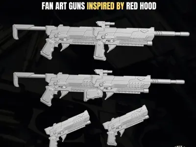 Red Hood Fan Art Accesories for Action figures 3D print model