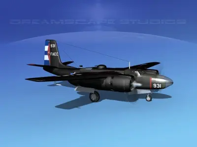 Douglas B-26C Invader Anti Cuba 3D model