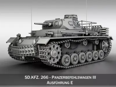 PzBefWg III - Ausf E - Command Tank 3D model