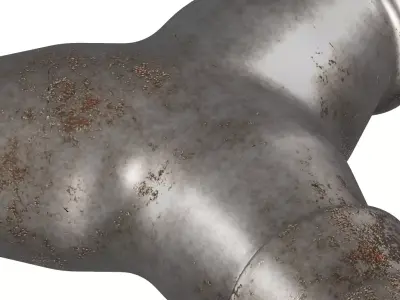 Rusty Steel Hose Connector 3D model