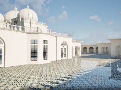 Serenity of the Sikh Gurudwara Low-poly 3D model