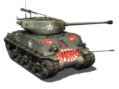 M4A3E8 Sherman - Easy Eight - Rice Red Devils  3D model