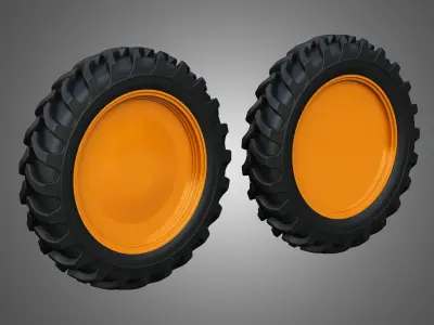 Tractor Tires and Rims - T08 3D model