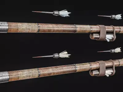 Darts Blow Gun  Low-poly 3D model