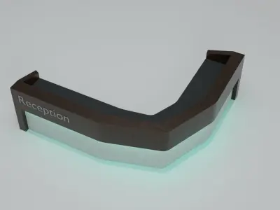 Modern Wooden Reception Desk Low-poly 3D model