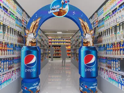 PEPSI STAND UY567 Low-poly 3D model