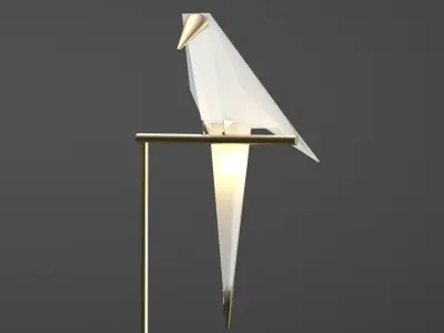 Origami bird floor lamp Low-poly 3D model