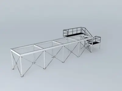 Mezzanine support conteiner 12m Free 3D model