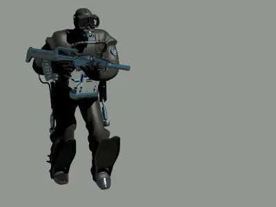 Military frogman 3D model