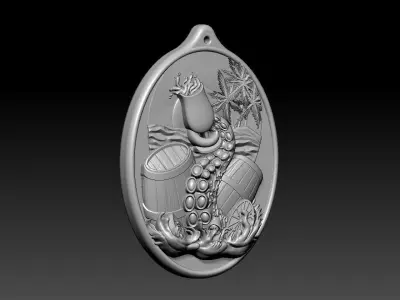 HM Ocean Palm Island Keychain 3D print model