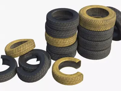 Car Tires Assets Low-poly 3D model