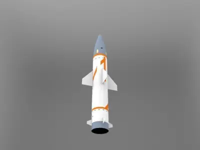 Missile orange and rocket 3D model