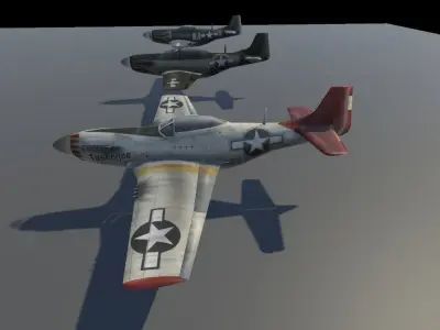 North american P-51 Mustang 3D FBX Model 3D model