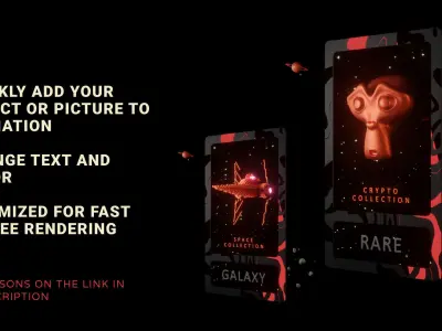 NFT Galaxy collectible card template for Blender 3D model