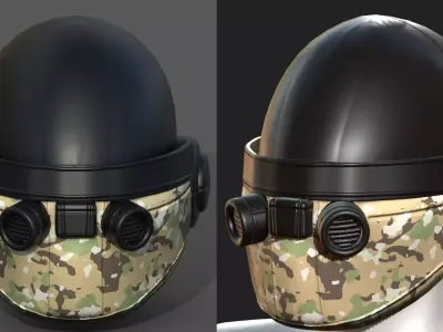 Helmet plastic scifi futuristic 3d model low poly Low-poly 3D model
