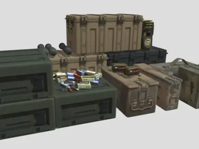 Military boxes 3D model
