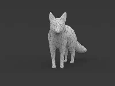 Low Poly Fox polygonal Low-poly 3D model