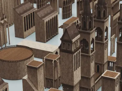 SFDEMIR Medieval Kitbash Low-poly 3D model