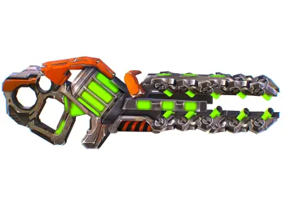 Assault heavy machine gun cannon naff barrel blaster laser arms Low-poly 3D model