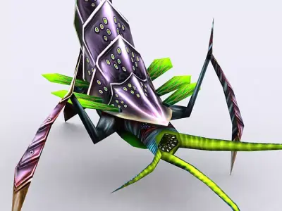 3DRT - Insectoid Monster Boss Low-poly 3D model