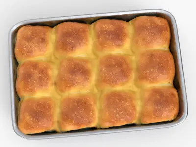 Soft Dinner Rolls Tray 3D model