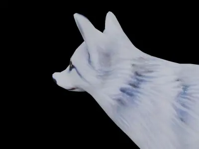 White Fox low poly Low-poly 3D model