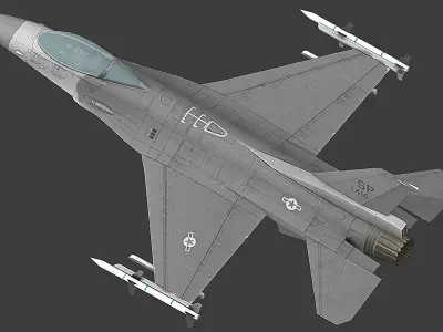 F16 Falcon Low-poly 3D model