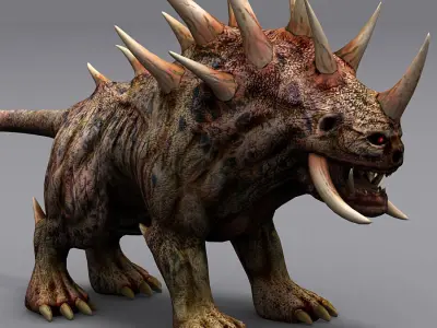 3DRT-Hellhounds monsters Low-poly 3D model