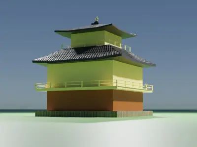 Kinkakuji Temple Low-poly 3D model