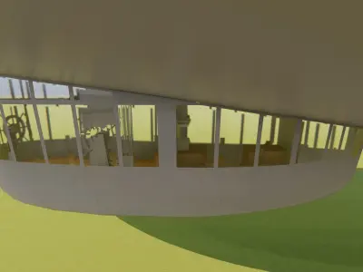 Hindenburg zeppelin with interior 3D model