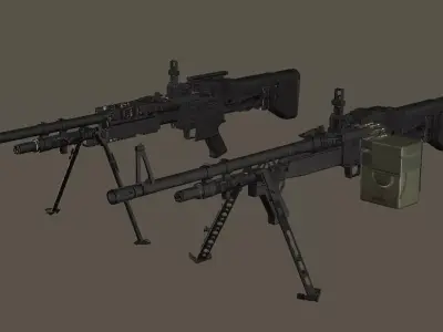 M60E3 And M60E4 Low-poly 3D Model Low-poly 3D model