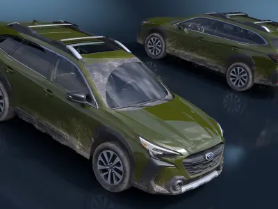 Subaru Outback 2025 Green Dirty 3D model