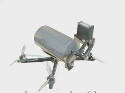 Quadcopter Drone with Camera and Accessories Low-poly 3D model