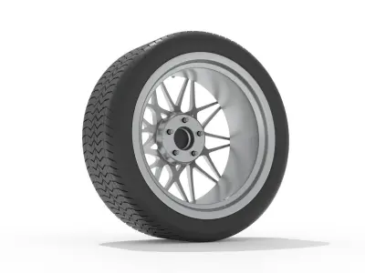 Sports Car Rims 20 inch with Tires 3D model