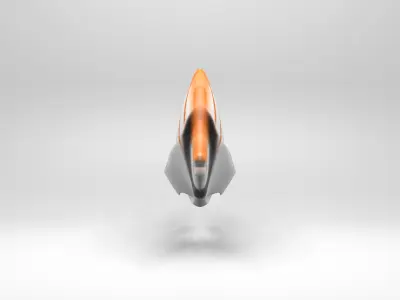 Butterflyfish orange and fish 3D model