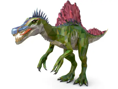 Dinosaur Spinosaurus Lowpoly Art Style Animal Low-poly 3D model