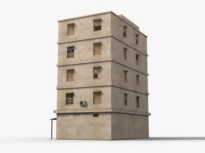 Arab Middle East Building x6 Low-poly 3D model