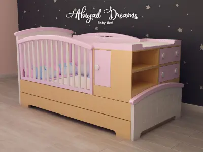Abigail Baby Bed Free 3D model