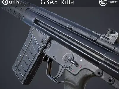 G3A3 Rifle Low-poly 3D model