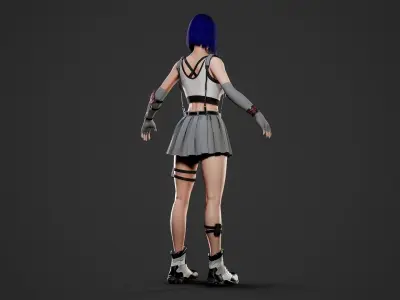 Secret Agent Girl - Game Ready Low-poly 3D model