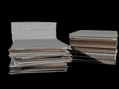 Office paper set Low-poly 3D model