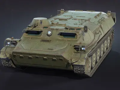 MT-LB Armored Tracked Vehicle 3D model