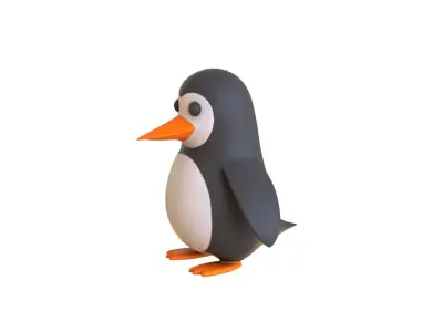 Cartoon Penguin v004 Low-poly 3D model