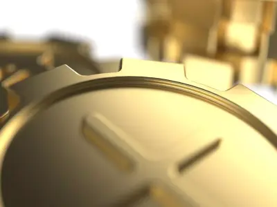 Gear Coin Fusion of Money and Industry Free 3D model