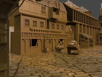 Medieval Dark Town 3D model