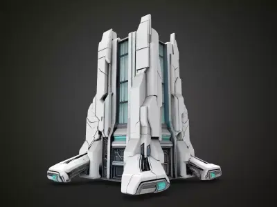 scifi buildings 3D print model